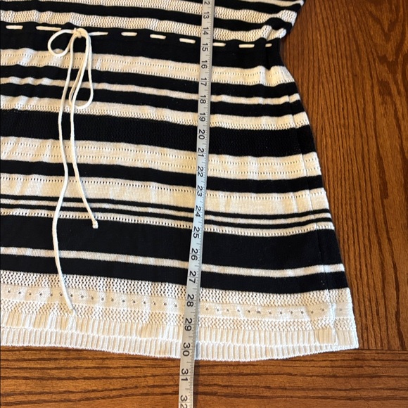 Motherhood maternity white black striped knit sweater lightweight draw string XL - Picture 8 of 10